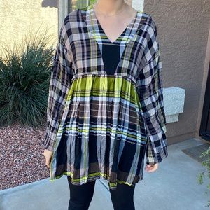Free People plaid tunic